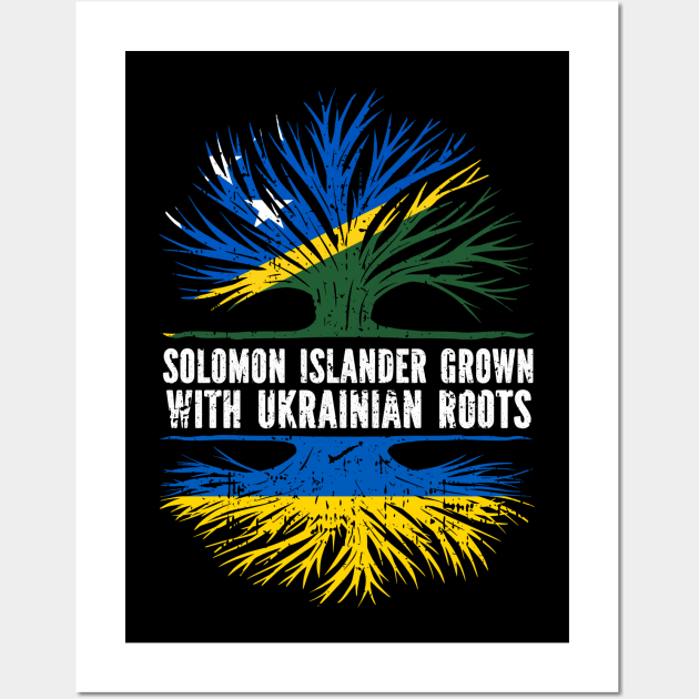 Solomon Islander Grown with Ukrainian Roots Flag Wall Art by silvercoin